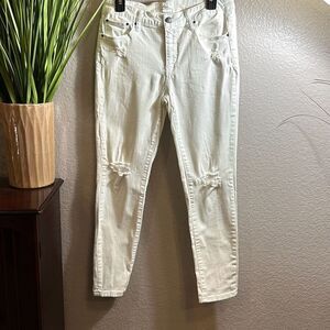 B75 A2jeans white distressed jeans junior size 11